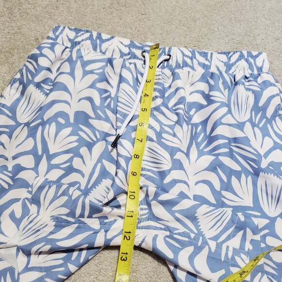 ALLFENIX Botanical Cabana Swim Trunks 5.5" Mesh Liner Powder Blue Men's Medium - Picture 11 of 13